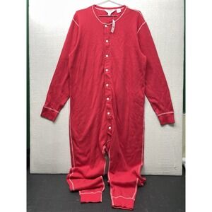 NWT J.Crew Knit Union Suit Red One-Piece Pajamas Mens Medium Christmas Thermal